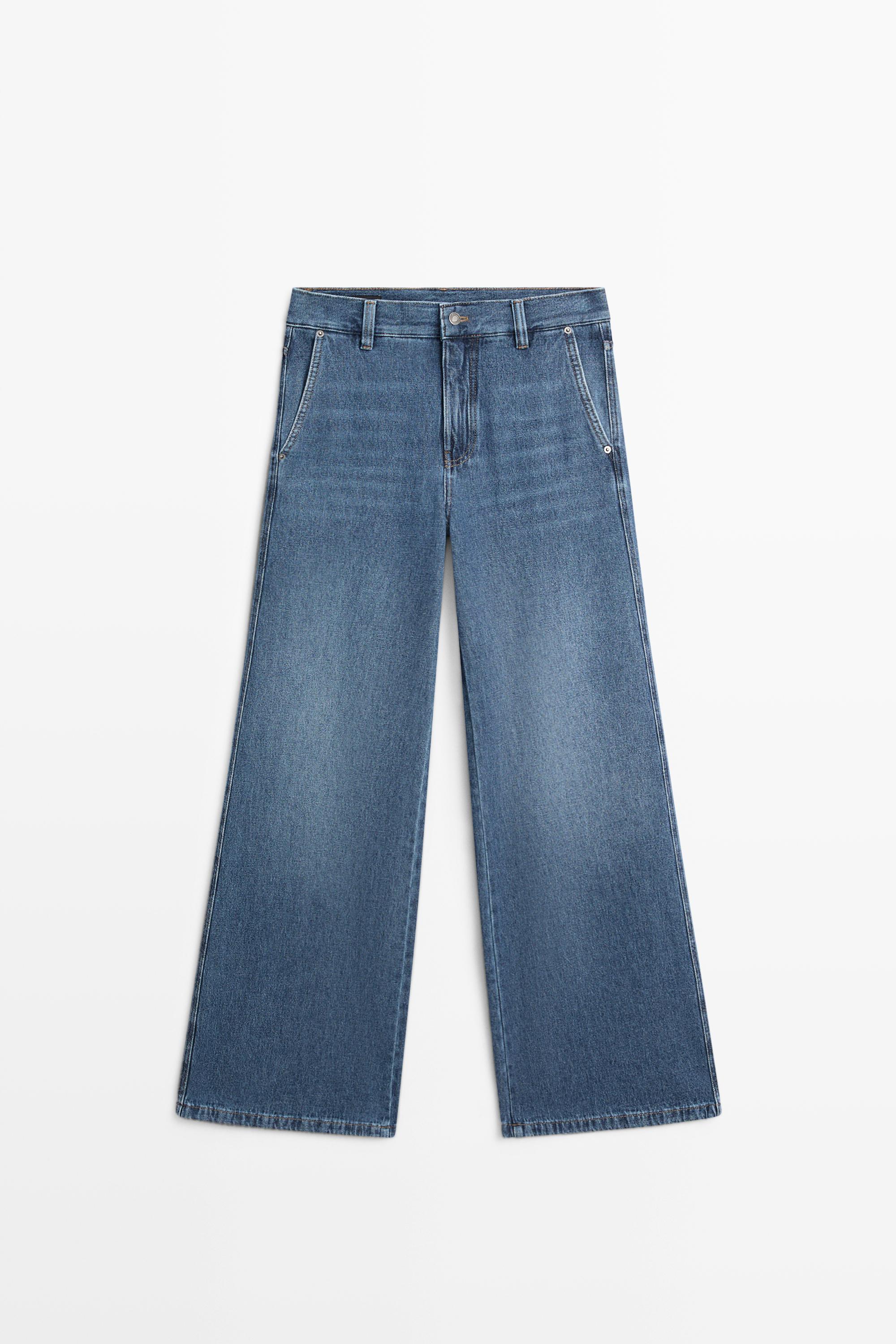 Jean wide leg taille moyenne